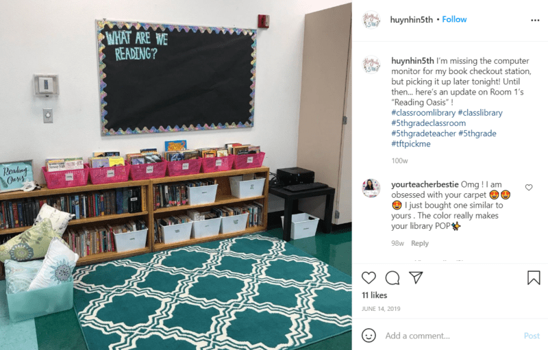 Still of inspiring fifth grade classroom ideas reading oasis from Instagram