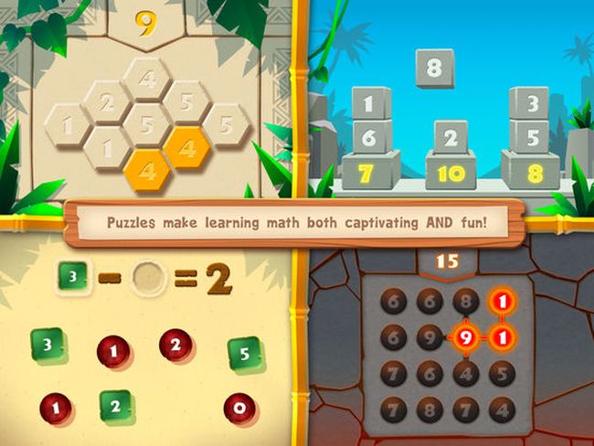Screenshots from MathTango iPad game