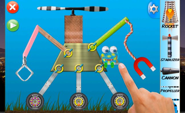 Screenshot from Monster Physics iPad games for kids