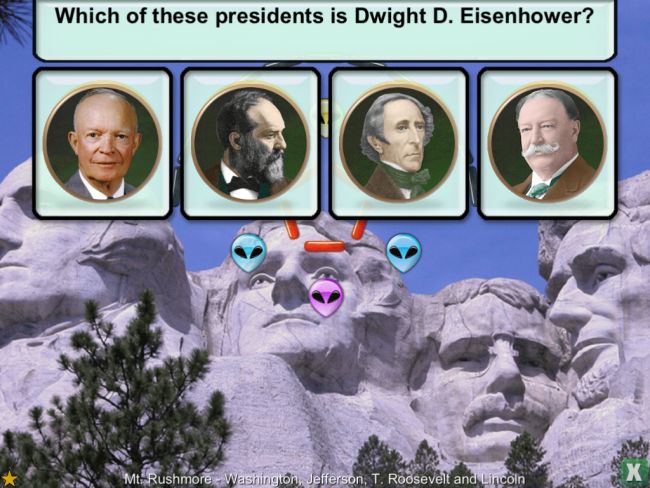 Screenshot from Presidents vs. Aliens iPad game