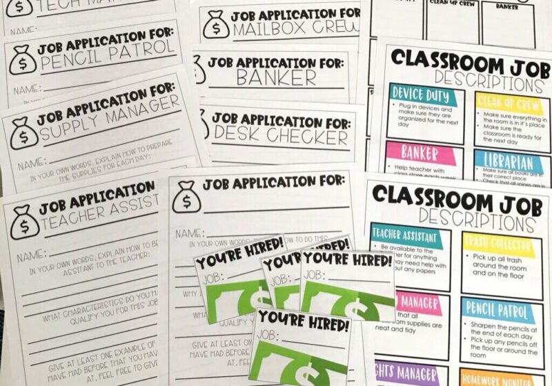 job applications that could be used in a fourth grade classroom 