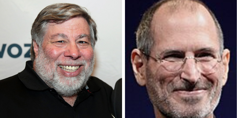 Steve Wozniak and Steve Jobs headshots.