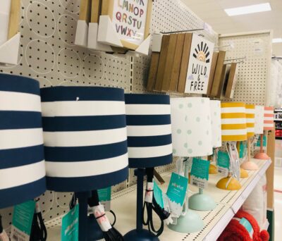 Kids lamps with stripes and polka dots at Target
