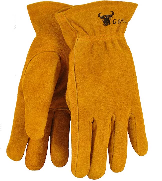 Brown kids work gloves