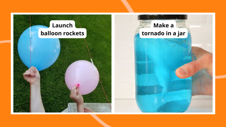 Kindergarten Science Experiments including balloon rockets and a tornado in a jar