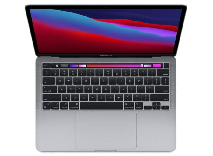 Apple MacBook Pro Laptop open to show keyboard and screen (Best Laptops for Teachers)