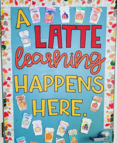 A latte learning happens here coffee latte bulletin board 