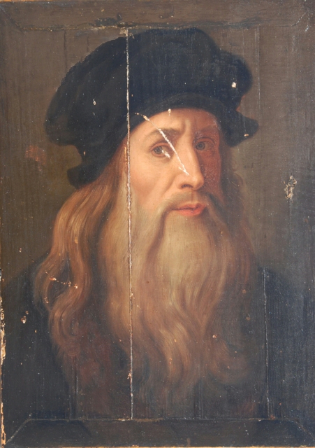 portrait of leonardo da viinci famous scientist
