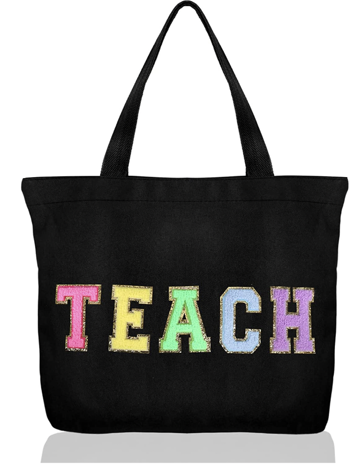 Fun Teacher Letter Patch Bag- teacher bags