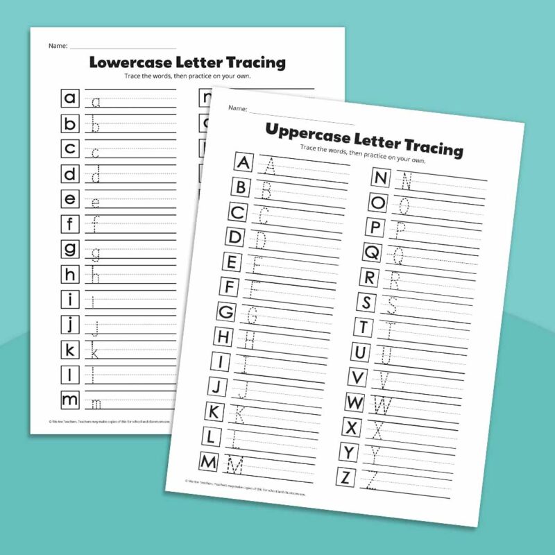 Letter tracing review worksheets
