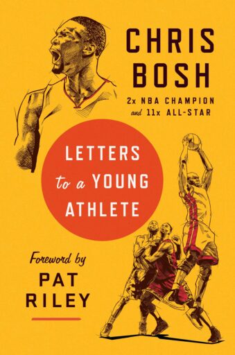 Book cover of Letters to a Young Athlete by Chris Bosh with illustrations of young basketball players