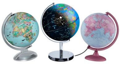 Collage of light up globes