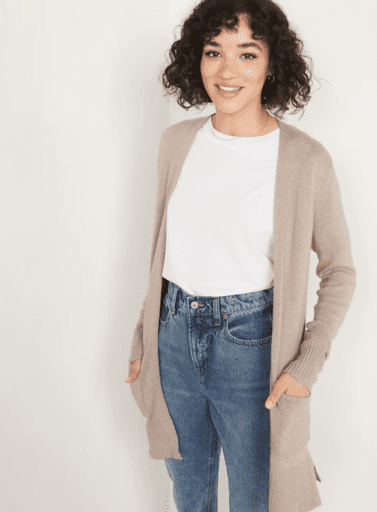Long line tan cardigan with pockets from Old Navy