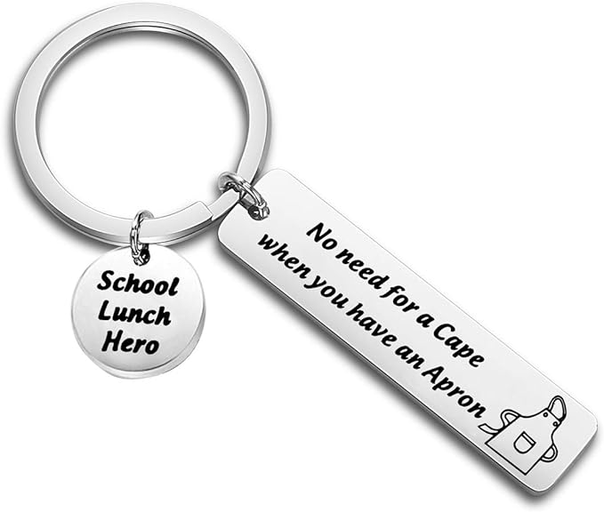 keychain that reads not all heroes wear capes some wear aprons 