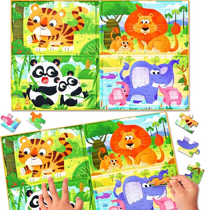 magnetic puzzles with animals on them