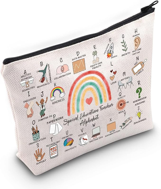 make up bag with a special education theme 