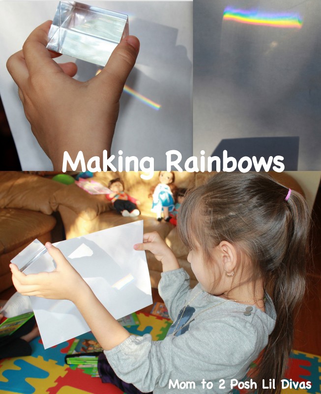 children making rainbows for a saint patrick's day activity 