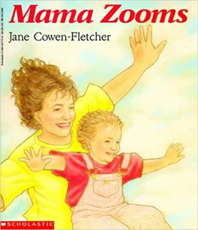 Book cover for Mama Zooms as an example of children's books about disability