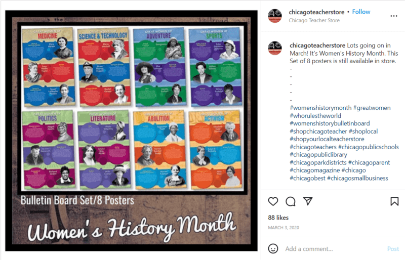 Women's History Month bulletin board for classroom