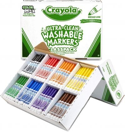 Large Crayola box with Ultra-clean Washable Markers.