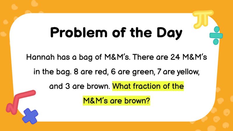 Fractions third grade math word problem