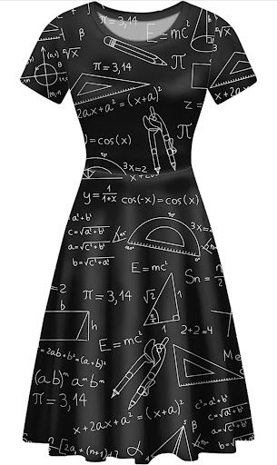 Dress with math symbols on it