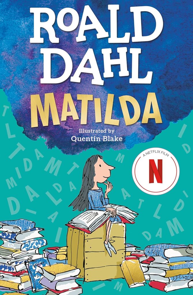 Book cover for Roald Dahl's Matilda, as an example of '90s children's books