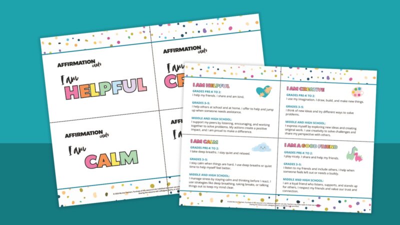 Affirmation Station Sample Sample affirmation station printable cards