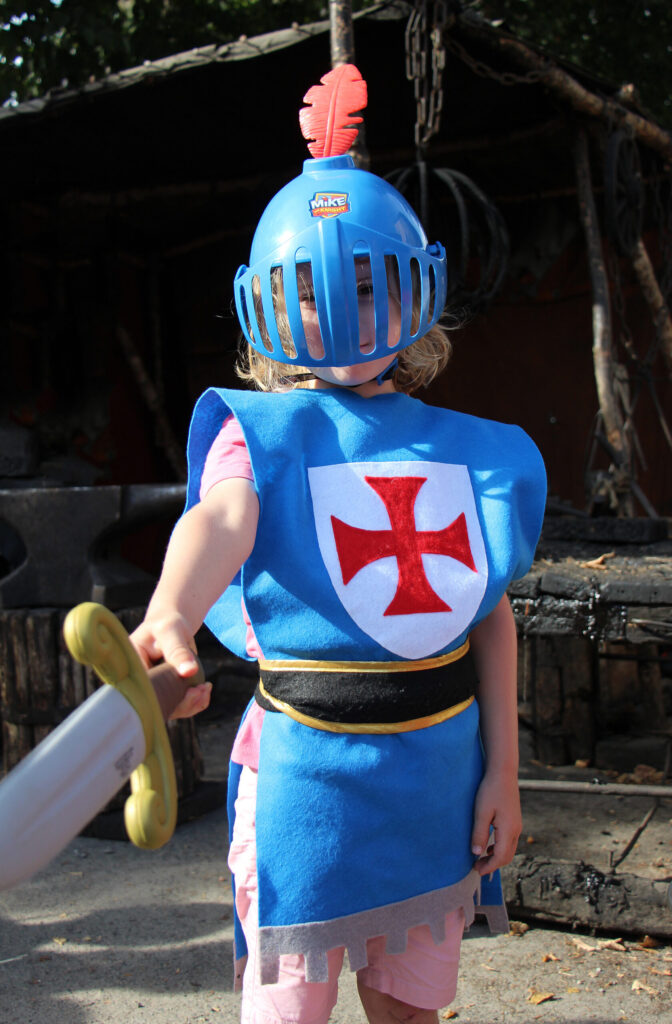 child in a knight costume 