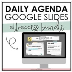 "daily agenda google slides all access bundle" by Hello Teacher Lady