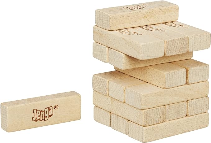 A pile of mini Jenga blocks