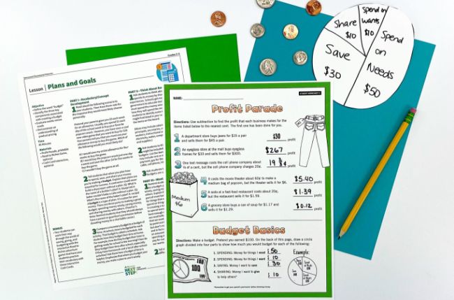 Free printable worksheets and lesson plans for teaching budgeting skills