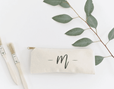 cute Monogram pencil pouch with handwritten letter