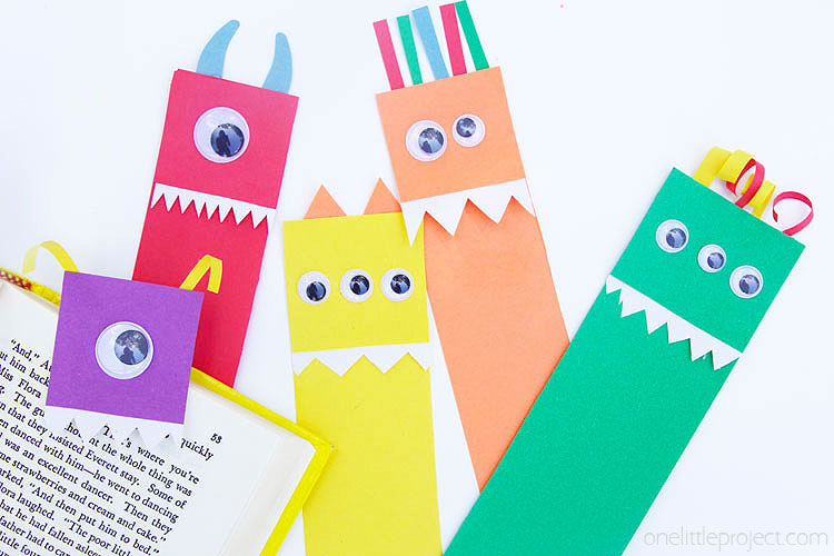 Monster bookmark back-to-school craft