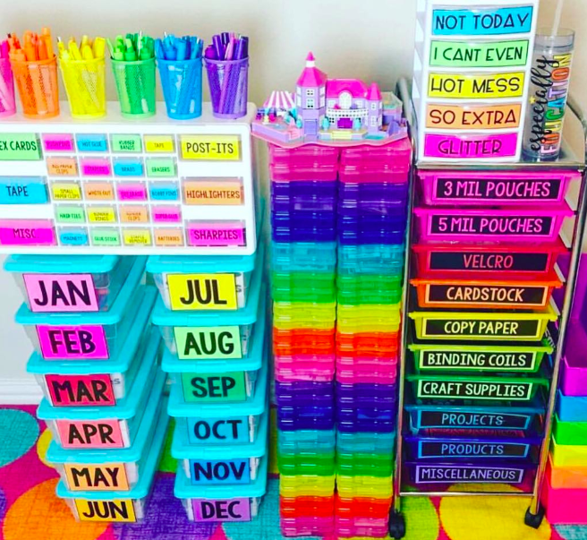 Color coded classroom organization