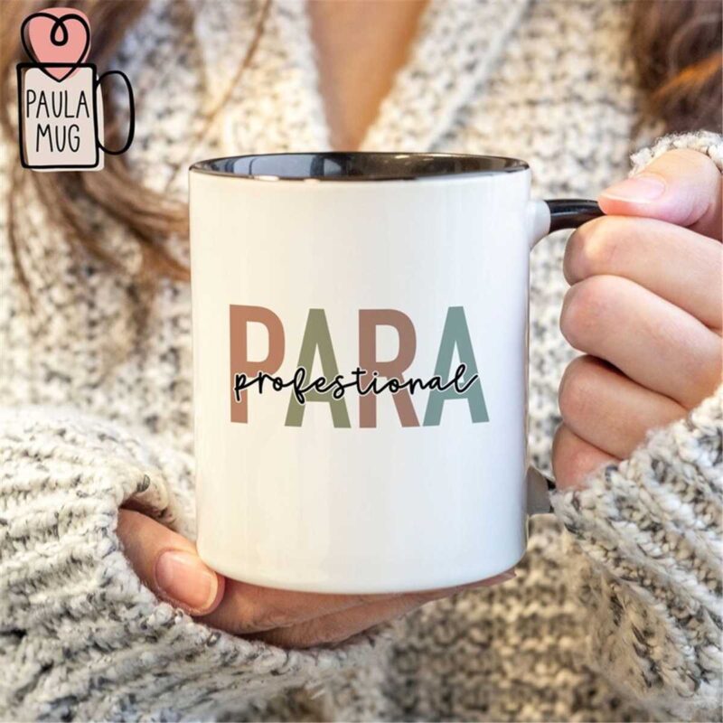 woman holding mug for paraprofessional day 