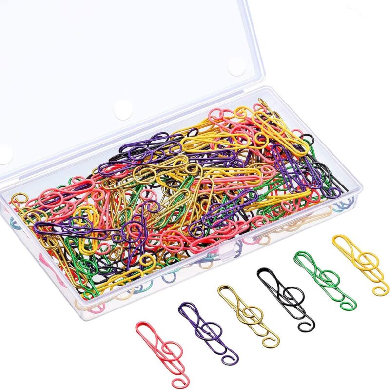 Paper clips in the shape of a treble clef as a music teacher gift