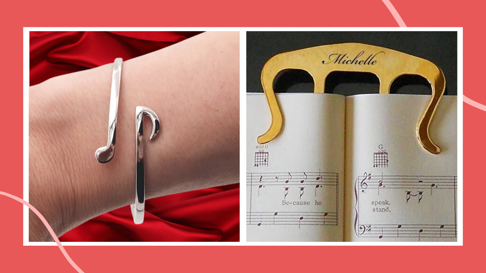 Collage of two music teacher gifts
