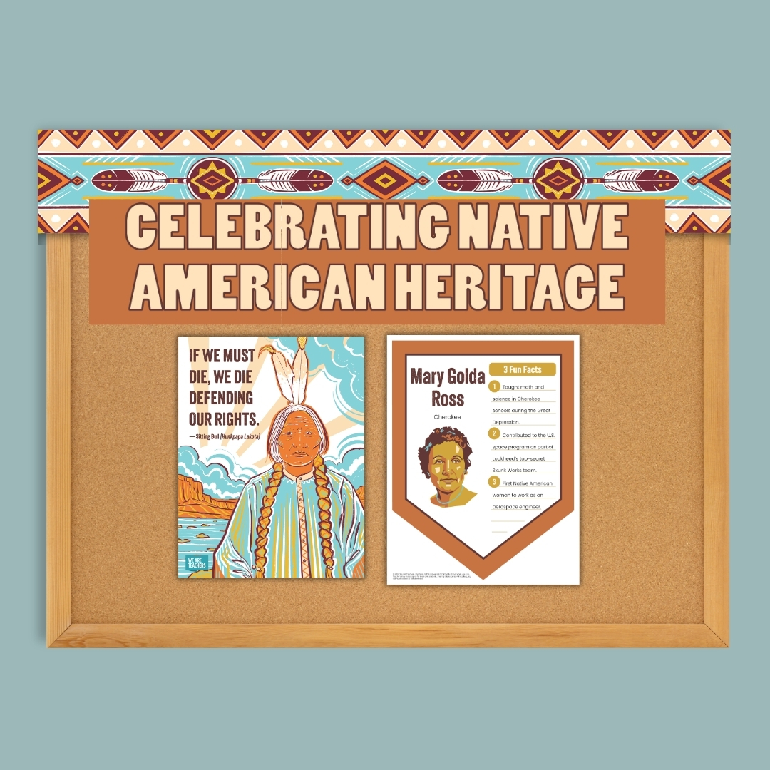 Three profile pennants with fun facts about Maria Tallchief, Jason Momoa, and Mary Golda Ross