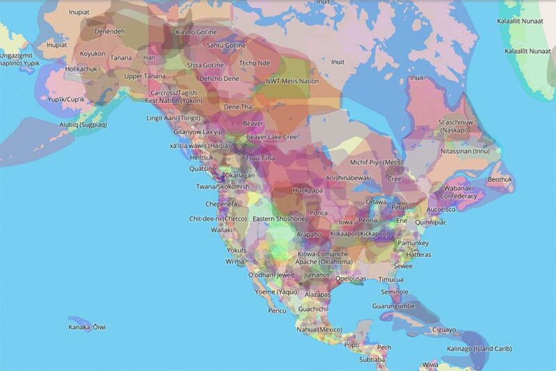 map of native lands that teachers can use to celebrate native american heritage month 
