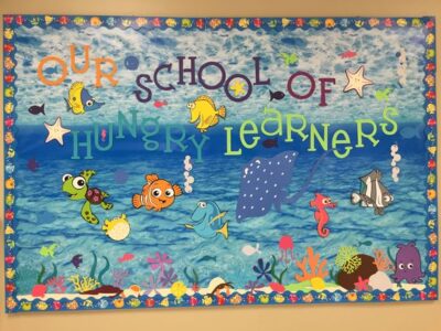 Our school of hungry learners finding nemo and friends under the sea bulletin board idea