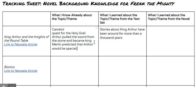 Printable worksheet for gathering background information on the subject of a novel