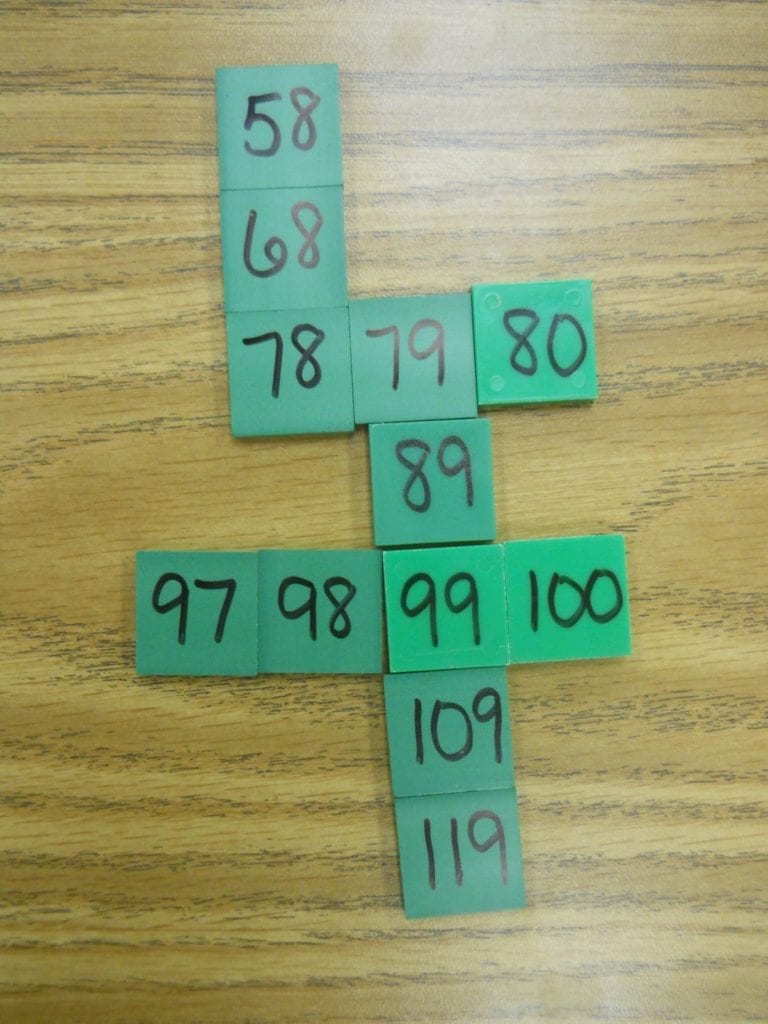 Hundreds Chart with numbers puzzles