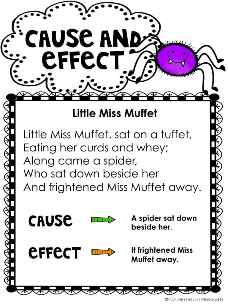 cause and effect with nursery rhyme lesson example 