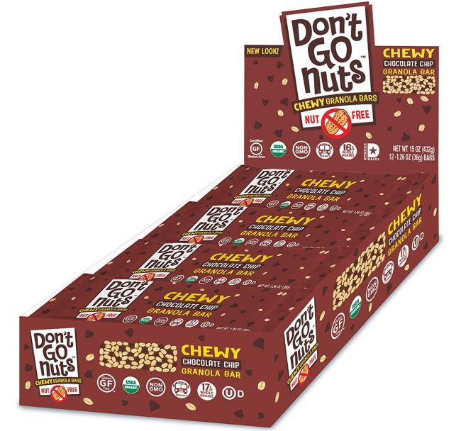 Box of Don't Go Nuts Granola Bars