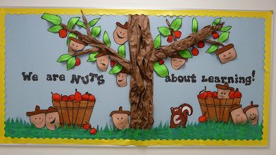 We are nuts about learning tree and acorns bulletin board