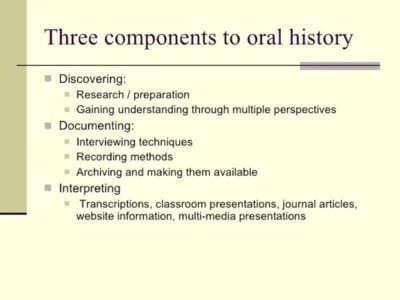 Three components to oral history infographic