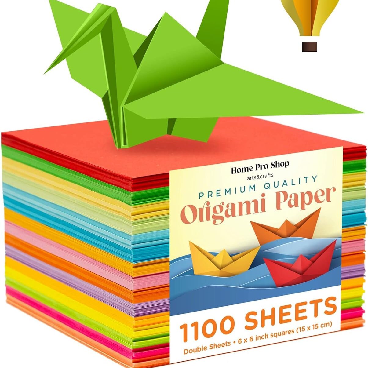 A colorful stack of origami papers