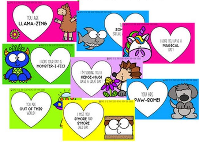Selection of cartoon animals with motivational messages - Seesaw Activities