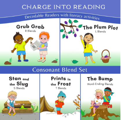 Example of decodable books from Charge Mommy Books